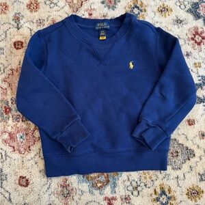 Boys Navy Polo sweatshirt Fleece lined Sz 4